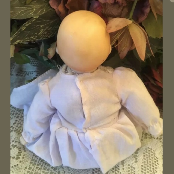 Vtg Porcelain Bisque Doll Baby Handmade Clothes - Picture 4 of 8